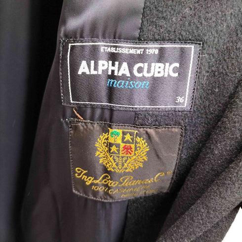ALPHA CUBIC カシミヤ100 チェスターコート レディース 36