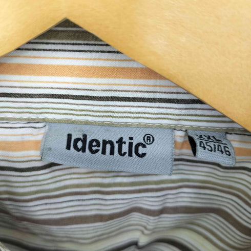 IDENTIC ドラゴン刺繍 ストライプS/S シャツ メンズ import:XXL