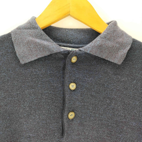 via cortesa extra comfort ボーダー柄 ウール ポロシャツ メンズ