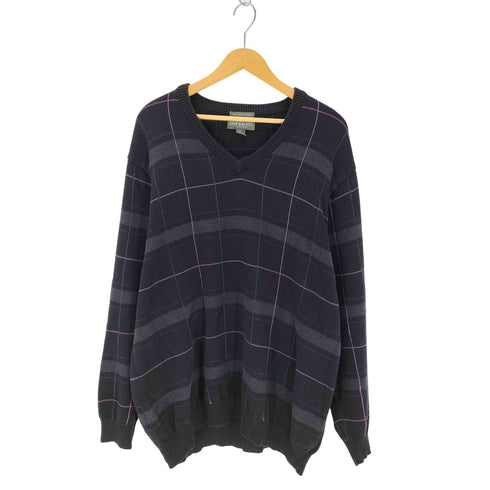ライルアンドスコット LYLE&SCOTT チェック柄 Vネック コットンニット メンズ JPN:XL