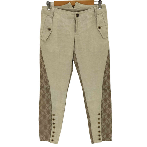 ノゾミイシグロ NOZOMI ISHIGURO レース切替 リネンパンツ レディース JPN:M