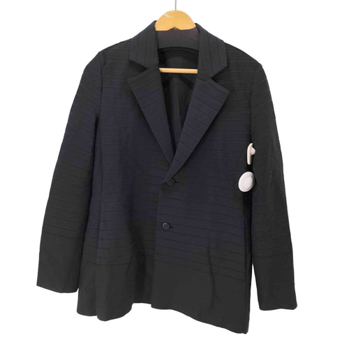 イッセイミヤケ ISSEY MIYAKE 90-00S 銀タグ シースルーボーダーテーラードジャケット メンズ JPN:2
