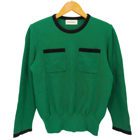 イヴサンローラン Yves Saint Laurent バイカラー ウールニット レディース JPN:M