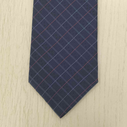 イヴサンローラン Yves Saint Laurent ブロックチェック シルク ネクタイ メンズ