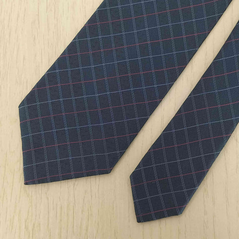 イヴサンローラン Yves Saint Laurent ブロックチェック シルク ネクタイ メンズ