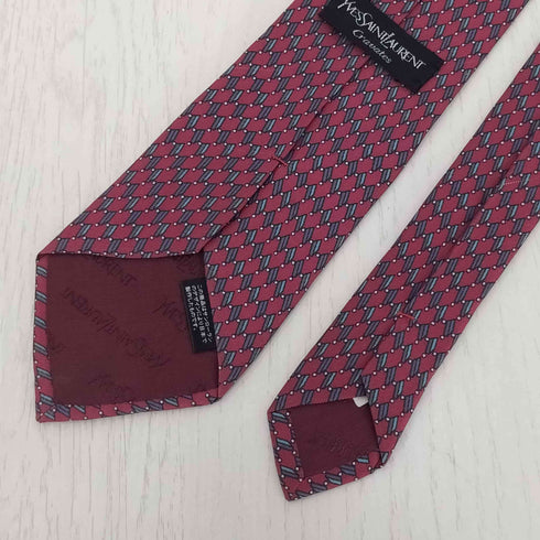 イヴサンローラン Yves Saint Laurent 総柄 シルク ネクタイ メンズ
