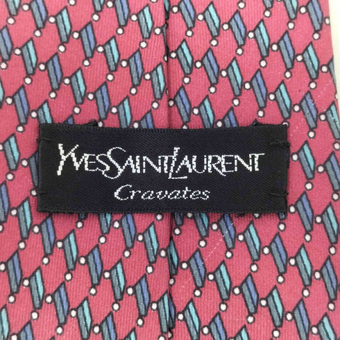 イヴサンローラン Yves Saint Laurent 総柄 シルク ネクタイ メンズ