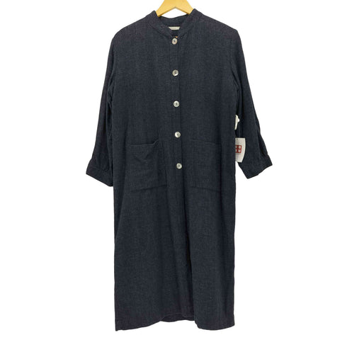 フォグリネンワーク fog linen work スタンドカラー リネン混 クロップド ワンピース レディース