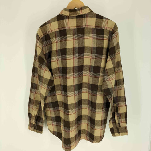 シアーズ Sears 80-90S 韓国製 オーバーチェック アクリル フラップポケット アクリル L/S シャツ メンズ import:L