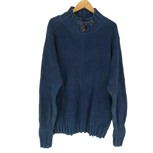 PUSSER'S WEST INDIES エルボーパッチ インディゴ染 コットンニット メンズ JPN:L