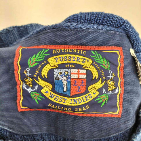 PUSSER'S WEST INDIES エルボーパッチ インディゴ染 コットンニット メンズ JPN:L