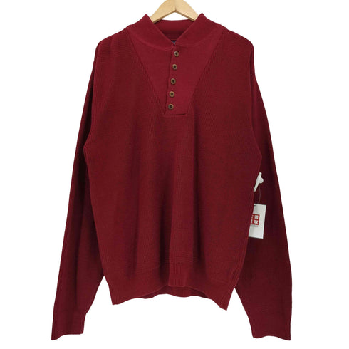 ランズエンド LANDS END USA製 スタンドカラー ボタン ニット セーター メンズ import:M