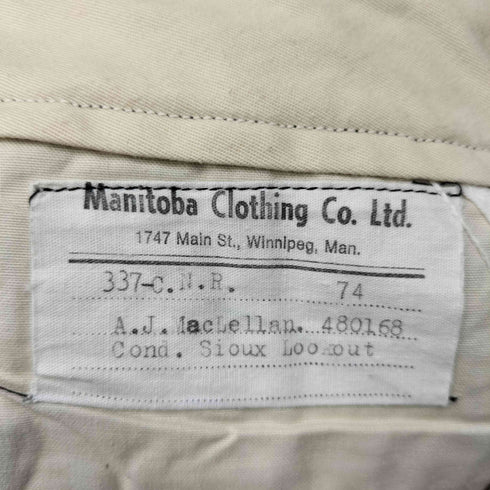 manitoba clothing CO. LTD ノータックスラックス メンズ
