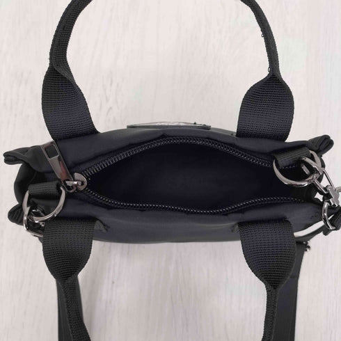 アズールバイマウジー AZUL by moussy 24SS ロゴプレート高密度ナイロンミニバッグ ショルダーバッグ レディース