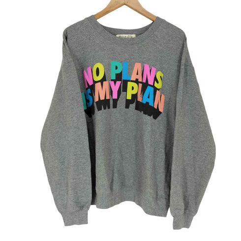 NO PLANS IS MY PLAN クルーネックスウェット メンズ JPN:L