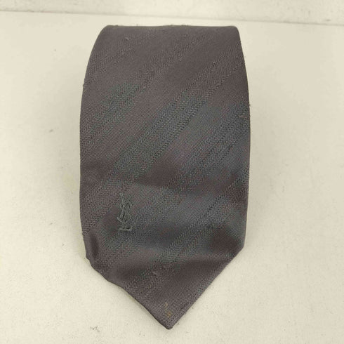 イヴサンローラン Yves Saint Laurent Cravates 刺繍ロゴ シルクネクタイ メンズ