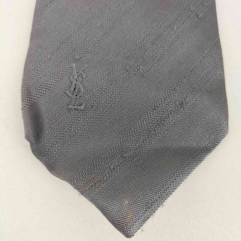 イヴサンローラン Yves Saint Laurent Cravates 刺繍ロゴ シルクネクタイ メンズ