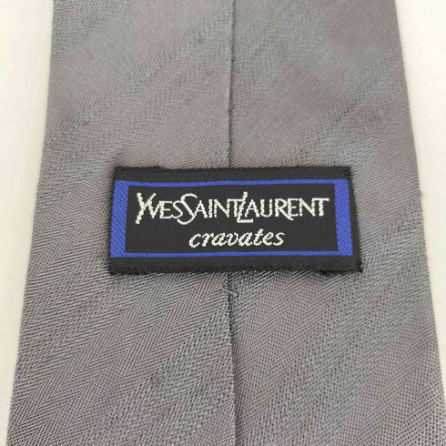 イヴサンローラン Yves Saint Laurent Cravates 刺繍ロゴ シルクネクタイ メンズ