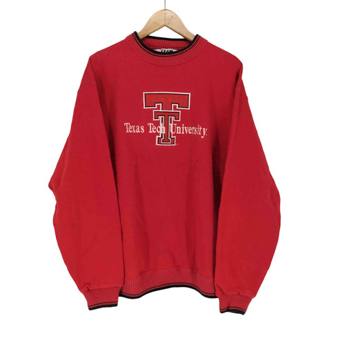TEAM EDITION APPAREL USA製 TEXAS TECH UNIVERSITY フロント刺繍クルーネックスウェット メンズ JPN:M