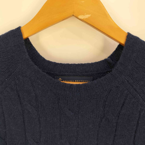 ブルックスブラザーズ BROOKS BROTHERS ITALIAN YARN ロゴ刺繍 ラグランスリーブ ウール クルーネックニット メンズ import:S