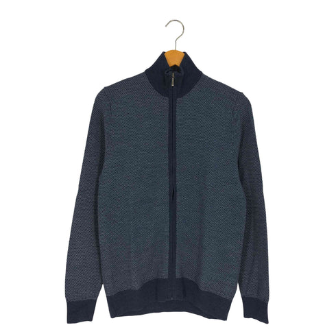 ブルックスブラザーズ BROOKS BROTHERS 総柄 ジップアップ ハイネック ウールニット メンズ import:S