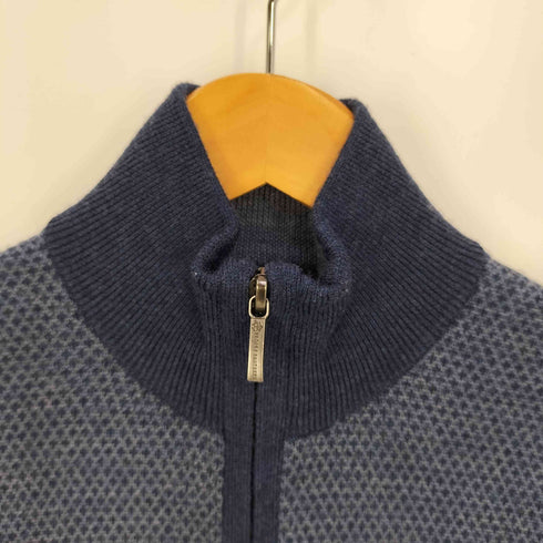 ブルックスブラザーズ BROOKS BROTHERS 総柄 ジップアップ ハイネック ウールニット メンズ import:S