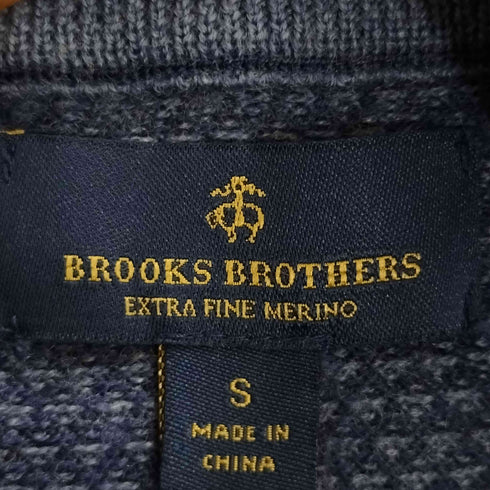 ブルックスブラザーズ BROOKS BROTHERS 総柄 ジップアップ ハイネック ウールニット メンズ import:S