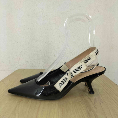 クリスチャンディオール Christian Dior J'ADIOR スリング エナメル ヒールサンダル レディース 37D