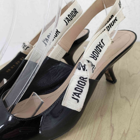 クリスチャンディオール Christian Dior J'ADIOR スリング エナメル ヒールサンダル レディース 37D