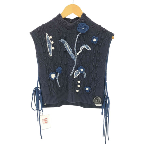 マメクロゴウチ Mame Kurogouchi Floral Motif Hand-Knitted Vest レディース 2