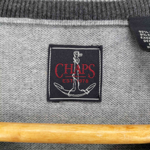 チャップスラルフローレン CHAPS RALPH LAUREN フロントロゴ刺繍Vネックニット メンズ JPN:L