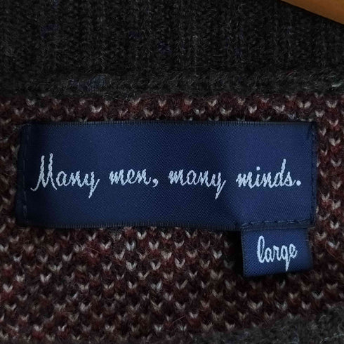 many men many mind 総柄 クルーネックニット メンズ JPN:L