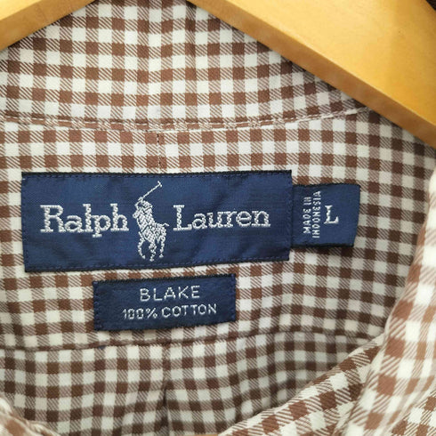 ラルフローレン RALPH LAUREN BLAKE ポニー刺繍 ギンガムチェックシャツ メンズ import:L