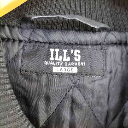 ILL'S サガラワッペン刺繍 ビッグシルエットスタジャン ウールテック シンセティックレザー メンズ JPN:L