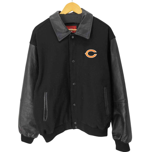 エヌエフエル NFL チームロゴレザー切替ウールスタジャン メンズ import:XL