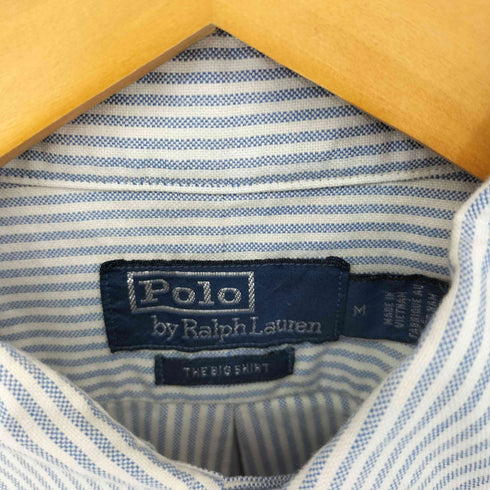 ポロバイラルフローレン Polo by RALPH LAUREN THE BIG SHIRT ポニー刺繍 ストライプボタンダウンシャツ メンズ M