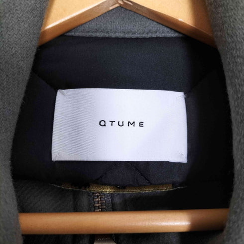 QTUME ウールキルティング切替スタンドカラーコート レディース 38