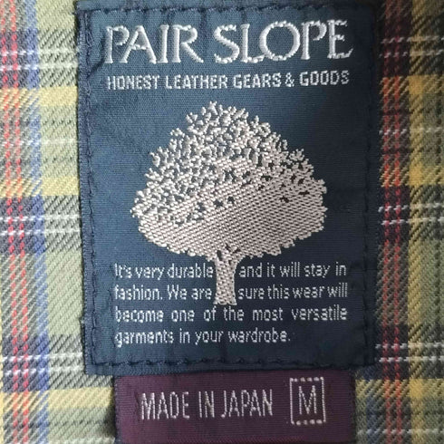 PAIR SLOPE ライディングスウィングトップ 裏地チェック スナップボタン メンズ import:M