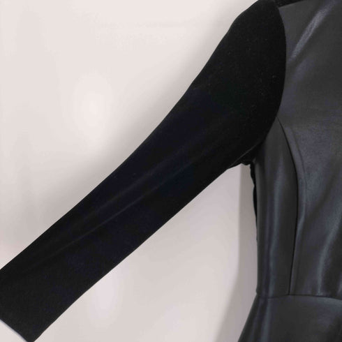 アルマーニエクスチェンジ ARMANI EXCHANGE ベロア フェイクレザー 異素材切替タイトワンピース レディース import:XS