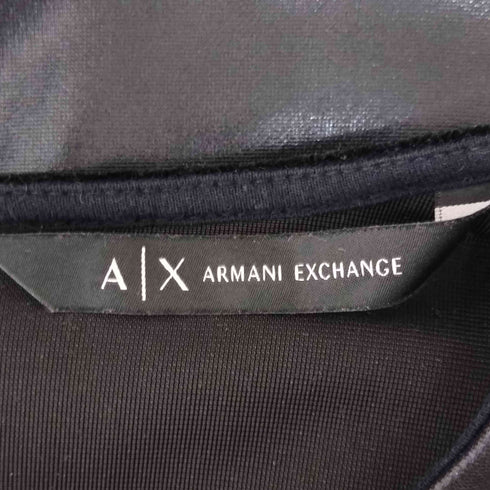 アルマーニエクスチェンジ ARMANI EXCHANGE ベロア フェイクレザー 異素材切替タイトワンピース レディース import:XS