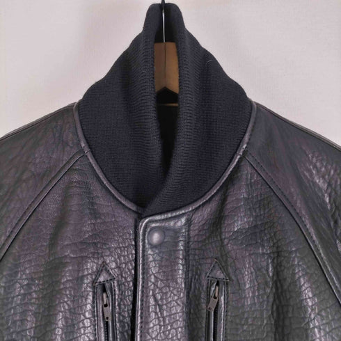 WORKLEFT クロコ型押しレザージャケット 比翼ジップ 本革 メンズ import:M