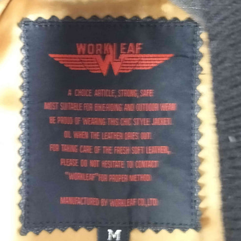 WORKLEFT クロコ型押しレザージャケット 比翼ジップ 本革 メンズ import:M