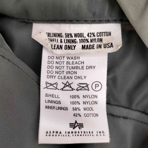 アルファインダストリーズ ALPHA INDUSTRIES USA製 SCOVILZIP TYPE B-15D 初期型 MA-1 フライトジャケット メンズ US:38