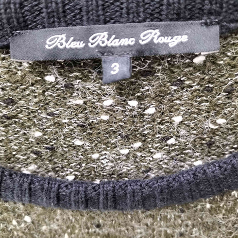 BLEU BLANC ROUGE スリーブ ジップ ギミック ビーズ装飾 ネップ ニット レディース 3