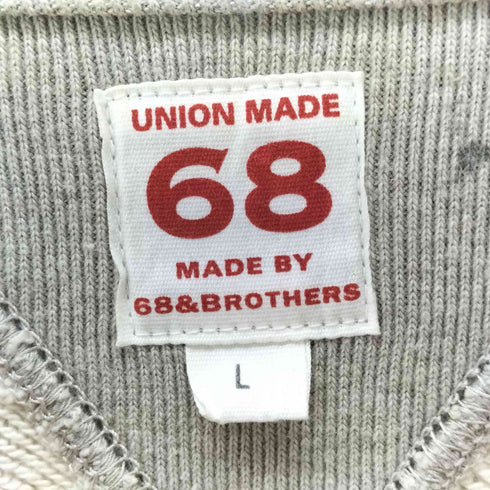 シックスティエイトアンドブラザーズ 68&BROTHERS 両Vガゼット ペイント加工 クルーネックスウェット メンズ JPN:L