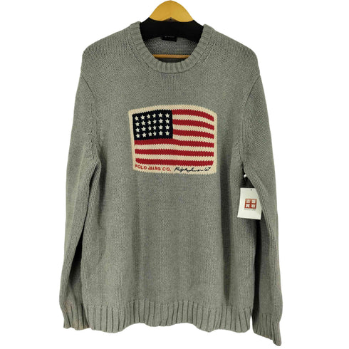 ポロジーンズカンパニーラルフローレン POLO JEANS COMPANY RALPH LAUREN 星条旗柄 コットンニット メンズ JPN:XL
