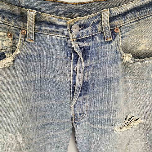 リーバイス Levis 90S USA製 501 ボタン裏555 刻印 バレンシア工場 ダメージ ボタンフライ デニムパンツ 96年製 メンズ W35 L30