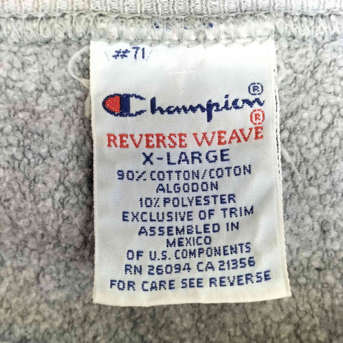 チャンピオン Champion 90S メキシコ製 刺繍タグ リバースウィーブ WEST VIRGINIA カレッジ スウェット レディース import:XL
