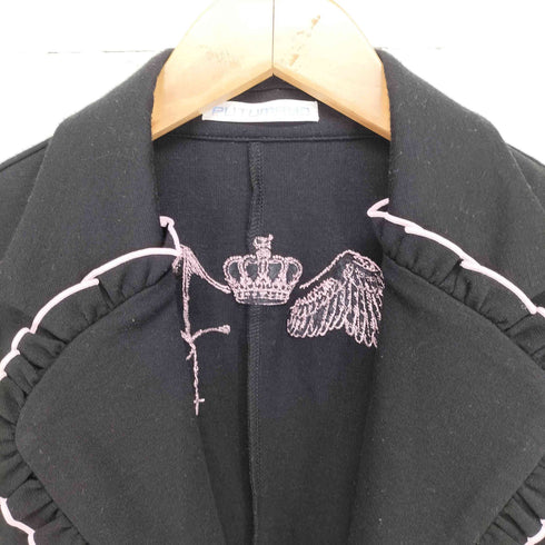 PUTUMAYO バック刺繍 チェーンボタン ハートカラー フリルジャケット レディース