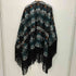 KONTESSA イタリア製 ネイティブ柄 フリンジ エスニック ポンチョ ガウン レディース JPN:M